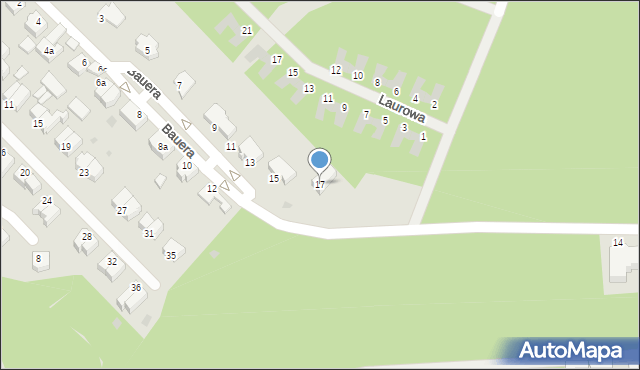 Słupsk, Bauera Jana, 17, mapa Słupska