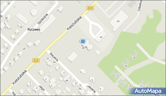 Słupsk, Bauera Jana, 1a, mapa Słupska