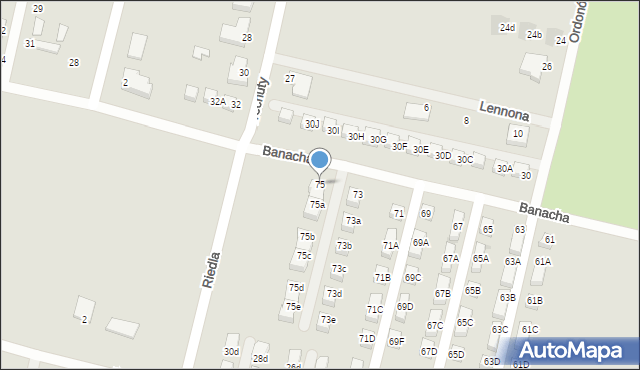 Słupsk, Banacha Stefana, 75, mapa Słupska