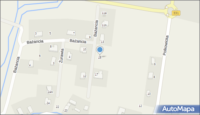 Sobin, Bażancia, 15, mapa Sobin