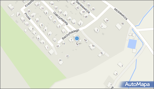 Sobótka, Baczyńskiego Krzysztofa Kamila, 7a, mapa Sobótka