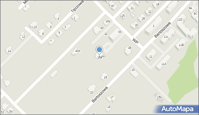 Sokołów Podlaski, Bartoszowa, 16a, mapa Sokołów Podlaski