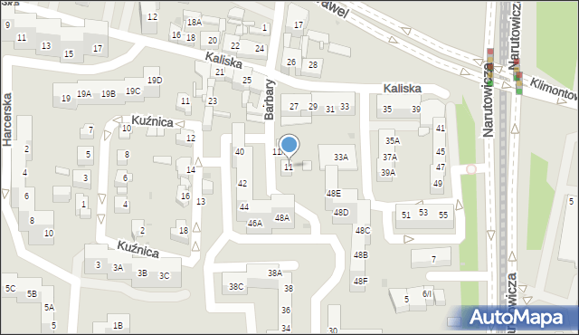 Sosnowiec, Barbary, 11, mapa Sosnowca