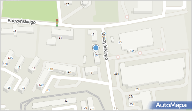 Sosnowiec, Baczyńskiego Krzysztofa Kamila, 10, mapa Sosnowca