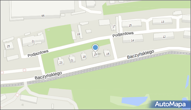 Sosnowiec, Baczyńskiego Krzysztofa Kamila, 17, mapa Sosnowca