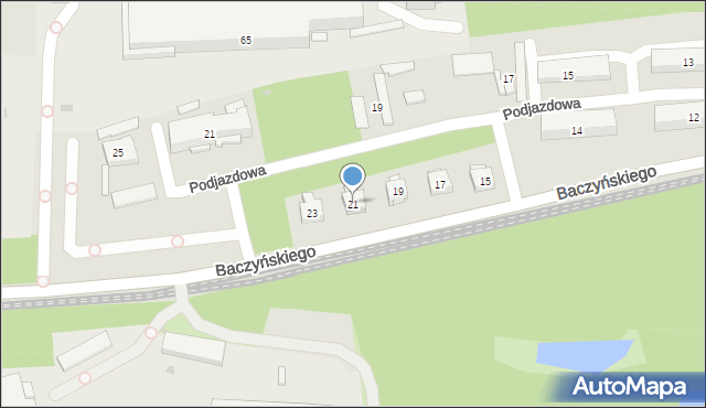 Sosnowiec, Baczyńskiego Krzysztofa Kamila, 21, mapa Sosnowca