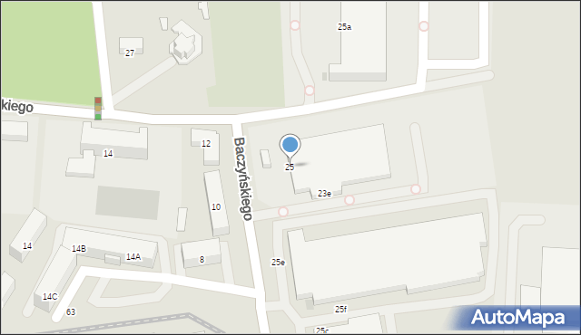 Sosnowiec, Baczyńskiego Krzysztofa Kamila, 25, mapa Sosnowca