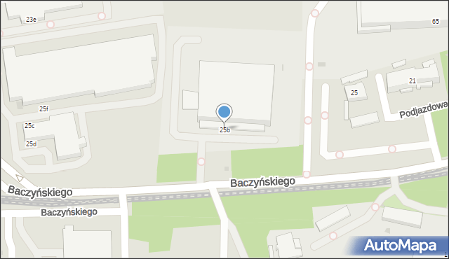 Sosnowiec, Baczyńskiego Krzysztofa Kamila, 25b, mapa Sosnowca