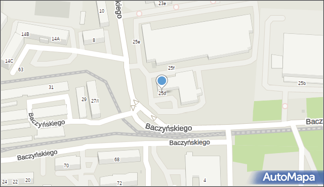 Sosnowiec, Baczyńskiego Krzysztofa Kamila, 25d, mapa Sosnowca
