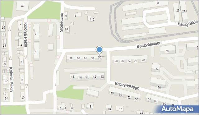 Sosnowiec, Baczyńskiego Krzysztofa Kamila, 30, mapa Sosnowca