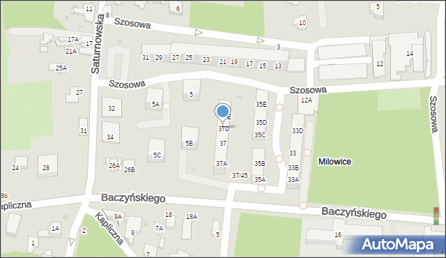 Sosnowiec, Baczyńskiego Krzysztofa Kamila, 37D, mapa Sosnowca