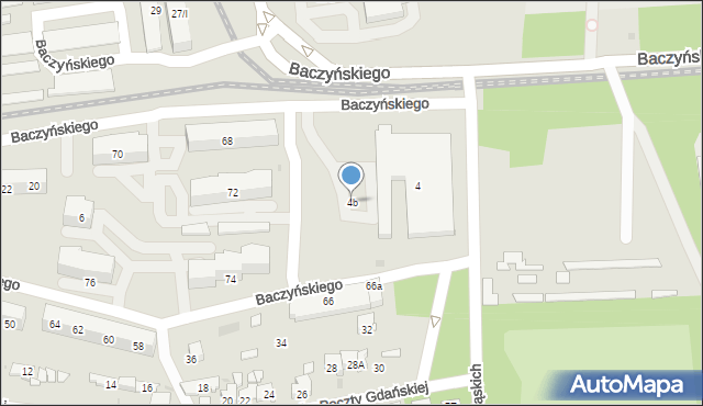 Sosnowiec, Baczyńskiego Krzysztofa Kamila, 4b, mapa Sosnowca