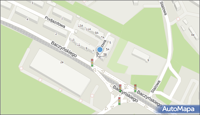 Sosnowiec, Baczyńskiego Krzysztofa Kamila, 5C, mapa Sosnowca