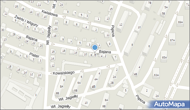 Sosnowiec, Bajana Jerzego, 6, mapa Sosnowca