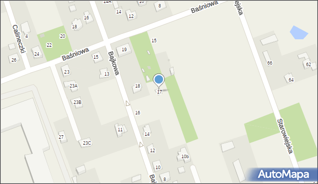 Stara Wieś, Baśniowa, 17, mapa Stara Wieś