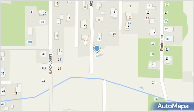 Stara Wieś, Bażantowa, 13, mapa Stara Wieś