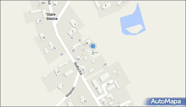 Stare Bielice, Bałtycka, 22, mapa Stare Bielice