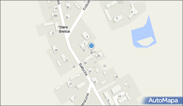 Stare Bielice, Bałtycka, 30, mapa Stare Bielice