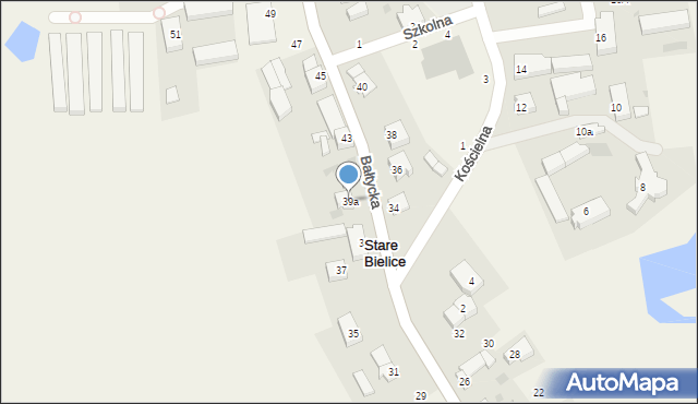 Stare Bielice, Bałtycka, 39a, mapa Stare Bielice