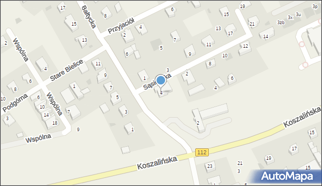 Stare Bielice, Bałtycka, 4, mapa Stare Bielice