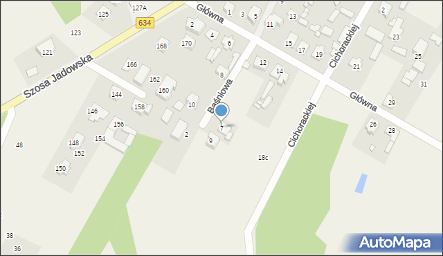 Stare Grabie, Baśniowa, 7, mapa Stare Grabie