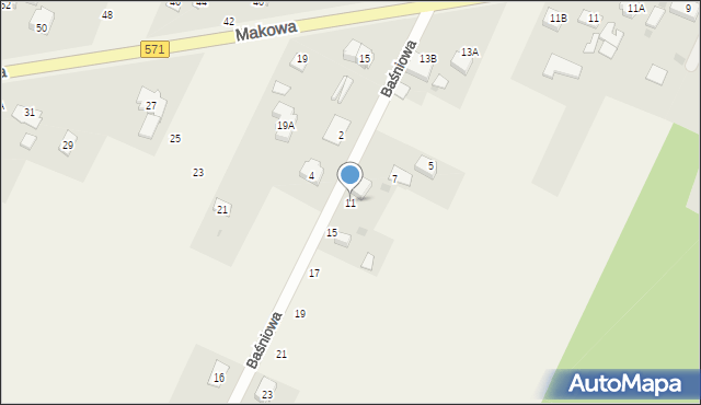 Stare Pieścirogi, Baśniowa, 11, mapa Stare Pieścirogi