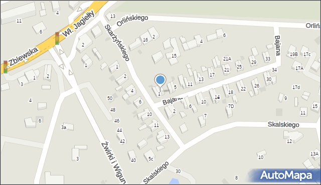 Starogard Gdański, Bajana Jerzego, 3, mapa Starogard Gdański