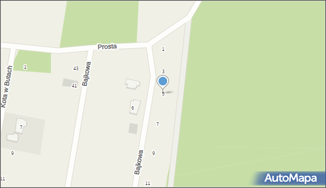 Stawiguda, Bajkowa, 5, mapa Stawiguda