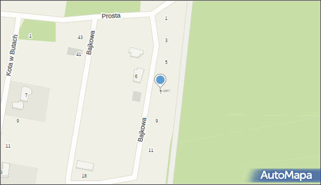Stawiguda, Bajkowa, 7, mapa Stawiguda