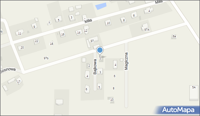 Stobno Siódme, Bajkowa, 1, mapa Stobno Siódme