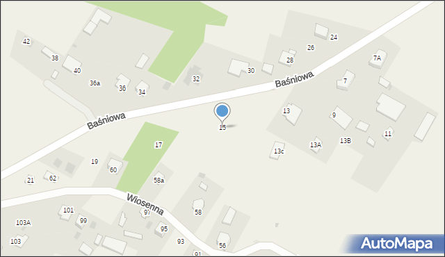 Stok Lacki-Folwark, Baśniowa, 15, mapa Stok Lacki-Folwark