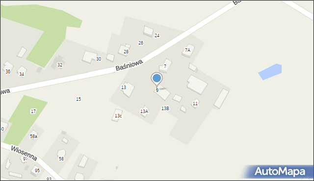 Stok Lacki-Folwark, Baśniowa, 9, mapa Stok Lacki-Folwark