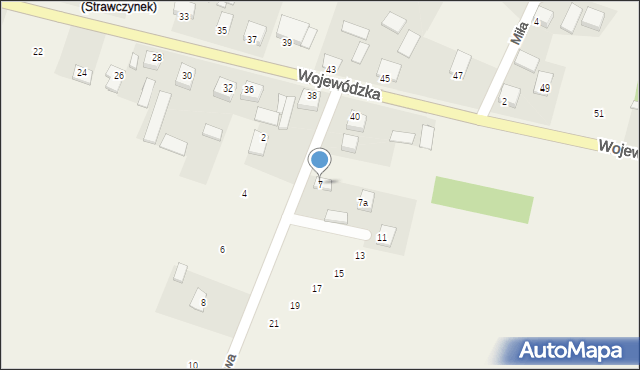 Strawczynek, Barytowa, 7, mapa Strawczynek