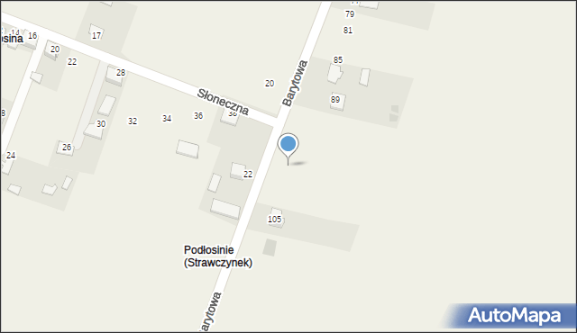 Strawczynek, Barytowa, 99, mapa Strawczynek