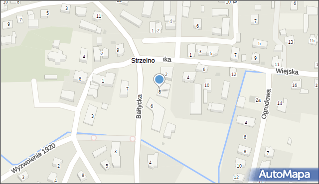 Strzelno, Bałtycka, 8, mapa Strzelno