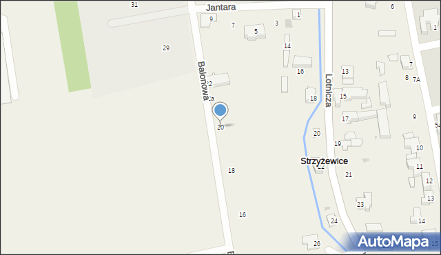 Strzyżewice, Balonowa, 20, mapa Strzyżewice
