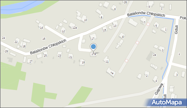 Strzyżów, Batalionów Chłopskich, 17a, mapa Strzyżów