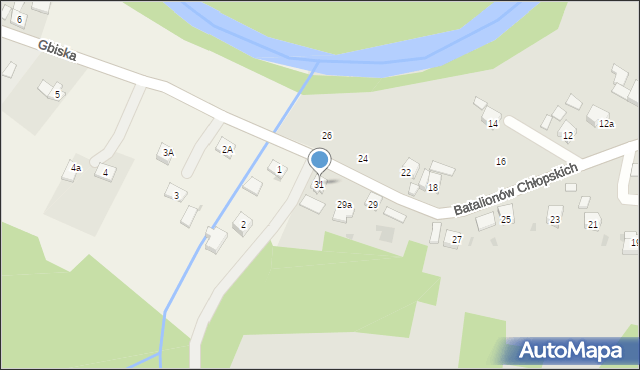Strzyżów, Batalionów Chłopskich, 31, mapa Strzyżów