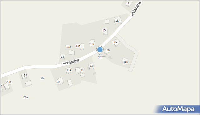 Studzienice, Bażantów, 34, mapa Studzienice