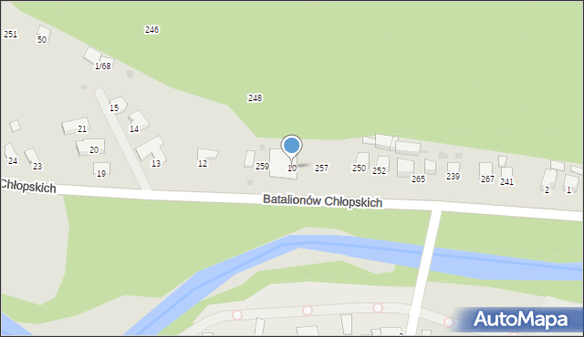 Sucha Beskidzka, Batalionów Chłopskich, 10, mapa Sucha Beskidzka