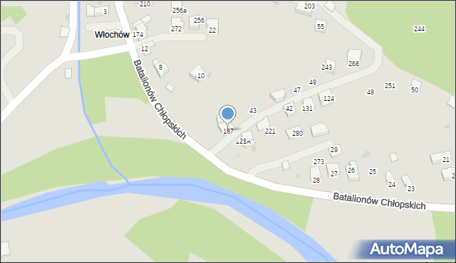 Sucha Beskidzka, Batalionów Chłopskich, 187, mapa Sucha Beskidzka