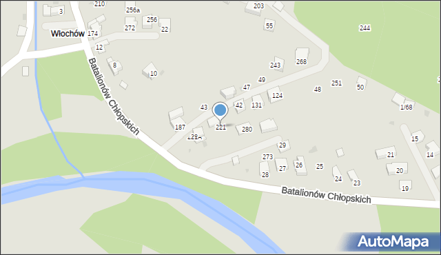 Sucha Beskidzka, Batalionów Chłopskich, 221, mapa Sucha Beskidzka