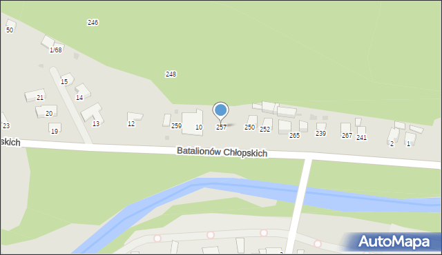 Sucha Beskidzka, Batalionów Chłopskich, 257, mapa Sucha Beskidzka