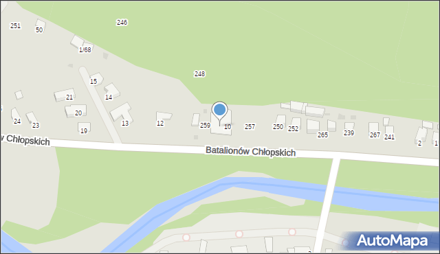 Sucha Beskidzka, Batalionów Chłopskich, 260, mapa Sucha Beskidzka