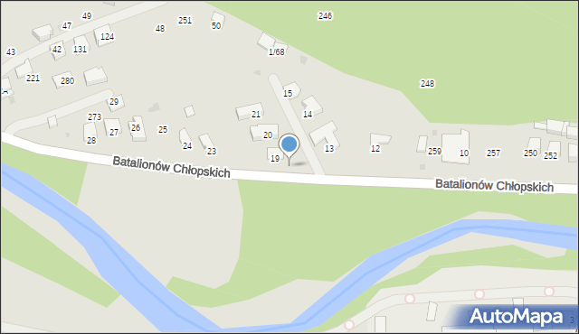 Sucha Beskidzka, Batalionów Chłopskich, 263, mapa Sucha Beskidzka