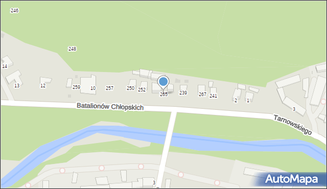 Sucha Beskidzka, Batalionów Chłopskich, 265, mapa Sucha Beskidzka