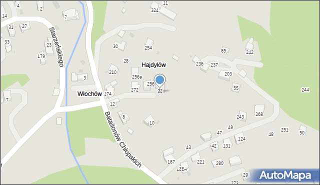 Sucha Beskidzka, Batalionów Chłopskich, 270, mapa Sucha Beskidzka
