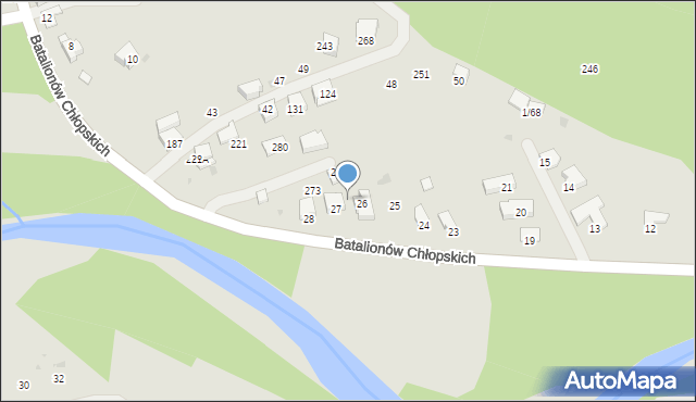 Sucha Beskidzka, Batalionów Chłopskich, 274, mapa Sucha Beskidzka