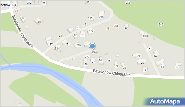 Sucha Beskidzka, Batalionów Chłopskich, 275, mapa Sucha Beskidzka