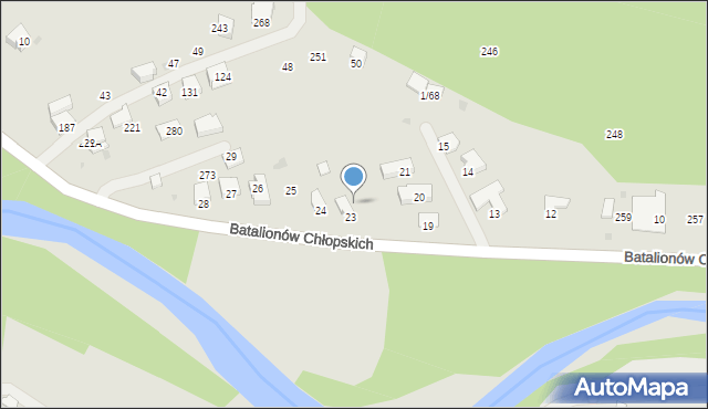 Sucha Beskidzka, Batalionów Chłopskich, 278a, mapa Sucha Beskidzka